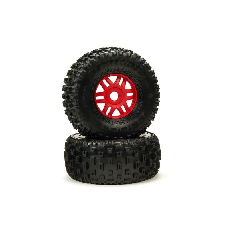 DBOOTS 'Fortress' Tire Set Glued (Red) (2pcs)