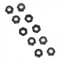 AXA1052 Thin Nylon Locking Hex Nut M3 Black (10)