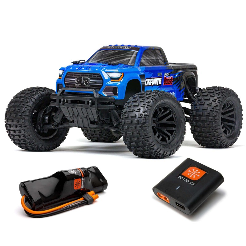 ARRMA 1/10 GRANITE 4X2 BOOST MEGA 550 Brushed Monster Truck RTR with Battery & Charger, Blue