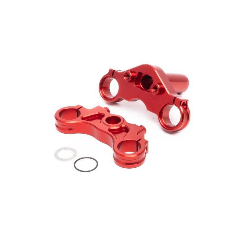 Aluminum Triple Clamp Set, Red: PM-MX