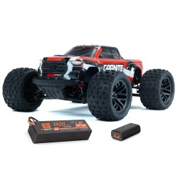 ARRMA 1/18 GRANITE GROM MEGA 380 Brushed 4X4 Monster Truck RTR with Battery & Charger, Red