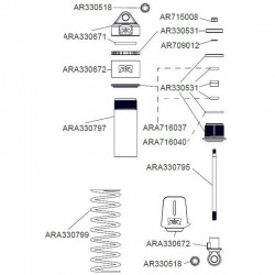 Aluminum Shock Set, Bore:15mm, Length:131mm Oil:300cSt