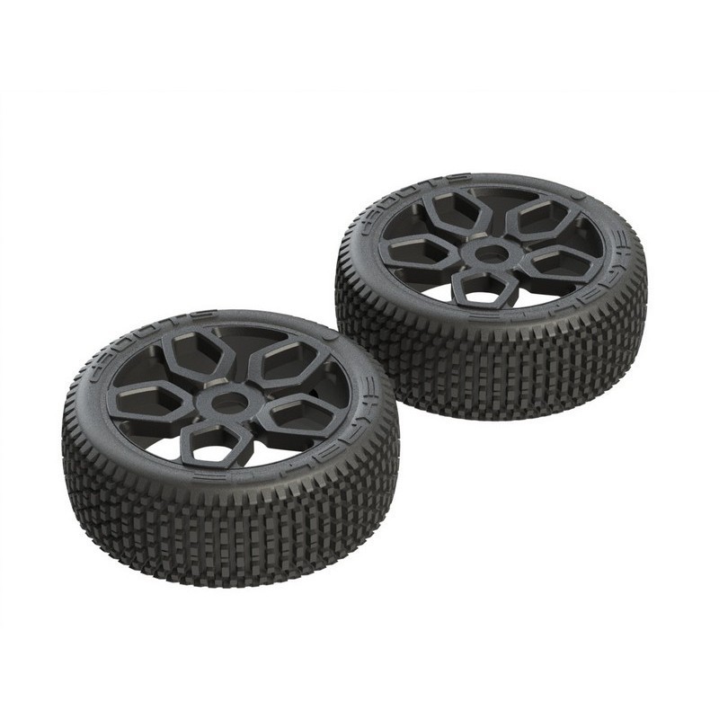 AR550027 Exabyte NB Buggy Tire Set Pre-glued